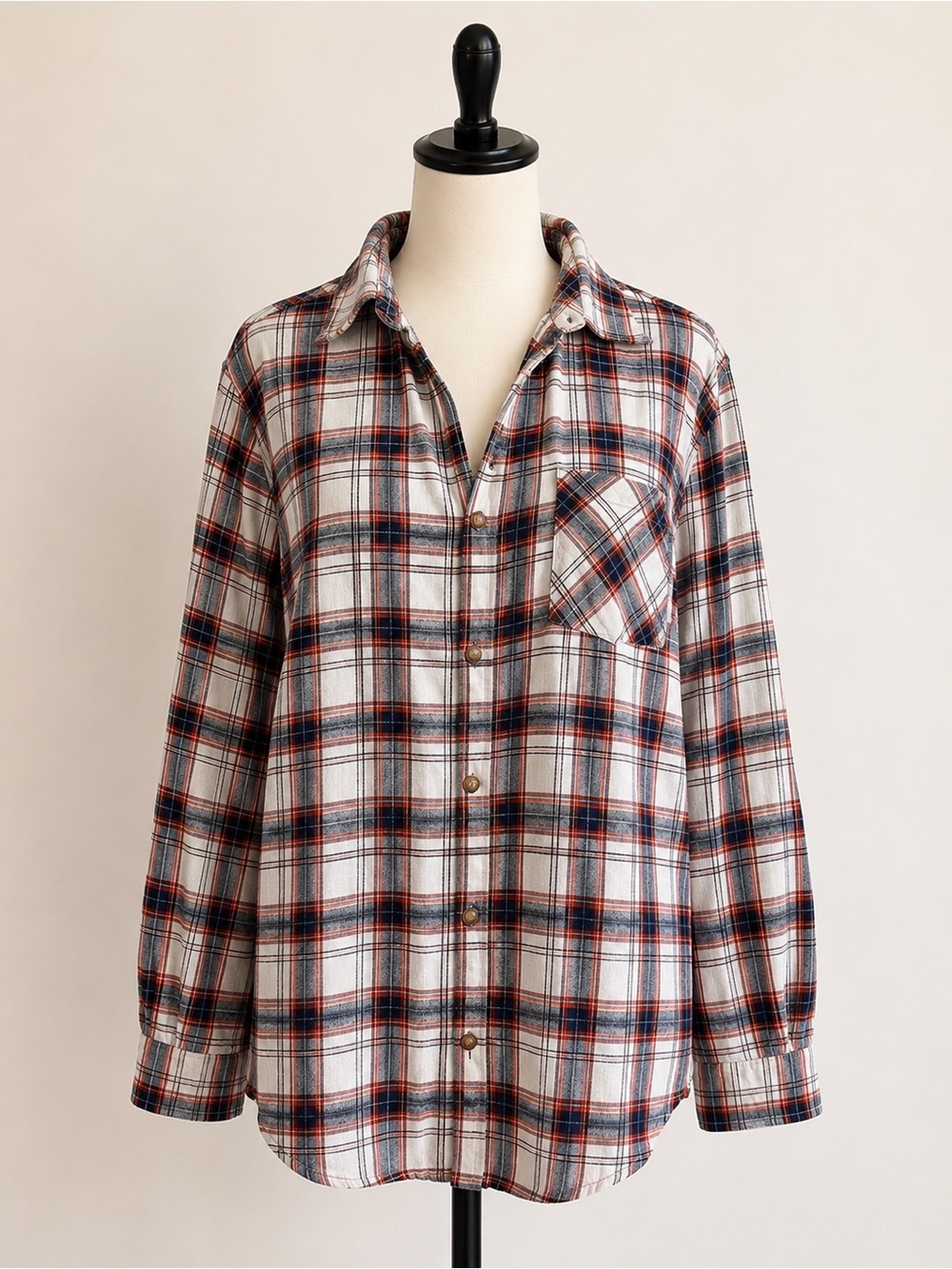 Field & Stream XL Plaid Flannel Shirt Blue Rust